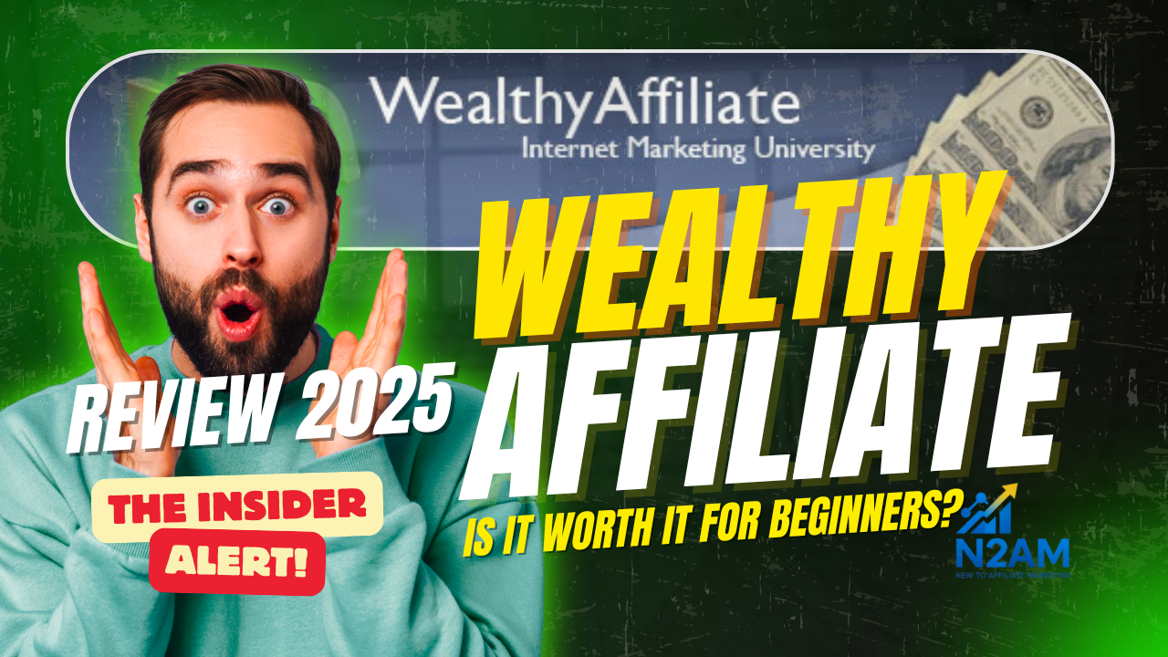 Thumbnail banner of wealthy affiliate review 2025 - Is it worth it for beginners.